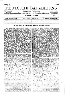 Deutsche Bauzeitung 〈Berlin〉 Donnerstag 13. Juni 1872