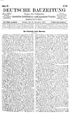 Deutsche Bauzeitung 〈Berlin〉 Samstag 14. Dezember 1872