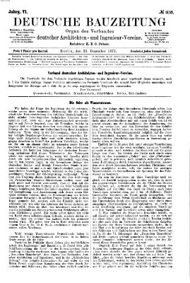 Deutsche Bauzeitung 〈Berlin〉 Mittwoch 25. Dezember 1872