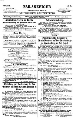 Bau-Anzeiger Donnerstag 4. Juli 1872