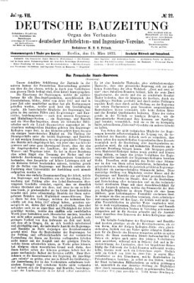 Deutsche Bauzeitung 〈Berlin〉 Samstag 15. März 1873