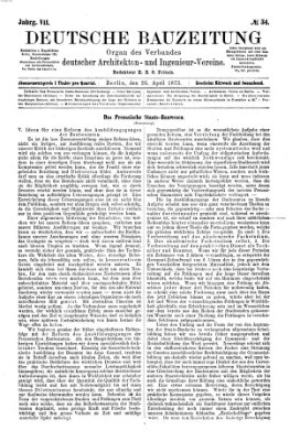 Deutsche Bauzeitung 〈Berlin〉 Samstag 26. April 1873