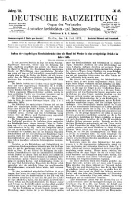 Deutsche Bauzeitung 〈Berlin〉 Samstag 14. Juni 1873