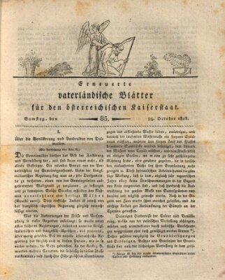 Erneuerte vaterländische Blätter für den österreichischen Kaiserstaat Samstag 24. Oktober 1818