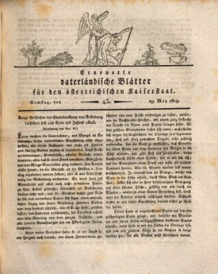 Erneuerte vaterländische Blätter für den österreichischen Kaiserstaat Samstag 29. Mai 1819