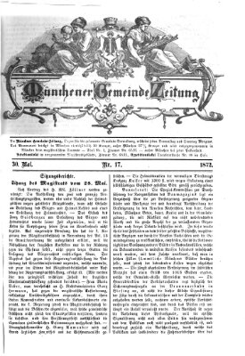 Münchener Gemeinde-Zeitung Donnerstag 30. Mai 1872