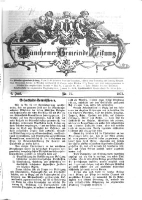 Münchener Gemeinde-Zeitung Donnerstag 6. Juni 1872