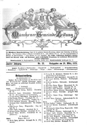 Münchener Gemeinde-Zeitung Donnerstag 20. März 1873
