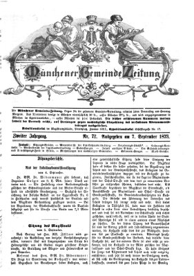 Münchener Gemeinde-Zeitung Sonntag 7. September 1873