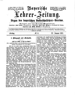 Bayerische Lehrerzeitung Freitag 27. Januar 1871