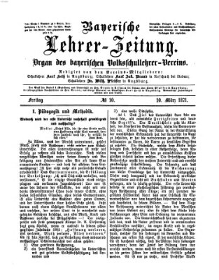 Bayerische Lehrerzeitung Freitag 10. März 1871