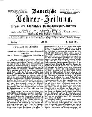 Bayerische Lehrerzeitung Freitag 9. Juni 1871