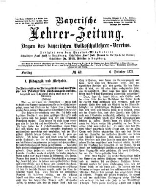 Bayerische Lehrerzeitung Freitag 6. Oktober 1871