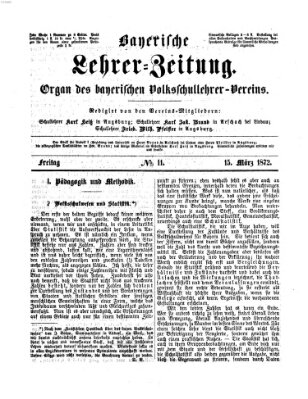 Bayerische Lehrerzeitung Freitag 15. März 1872