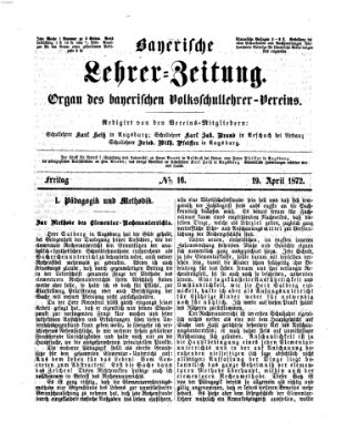 Bayerische Lehrerzeitung Freitag 19. April 1872