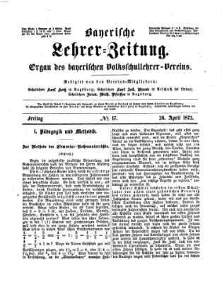 Bayerische Lehrerzeitung Freitag 26. April 1872