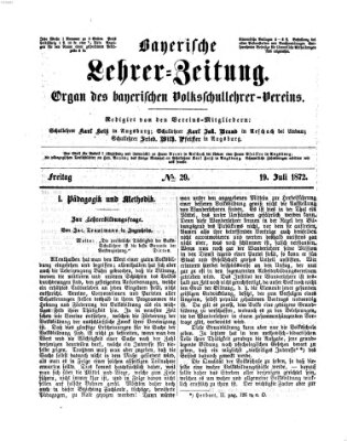 Bayerische Lehrerzeitung Freitag 19. Juli 1872