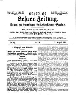 Bayerische Lehrerzeitung Freitag 23. August 1872