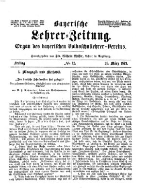 Bayerische Lehrerzeitung Freitag 21. März 1873