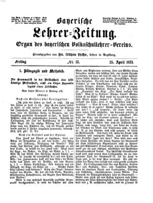 Bayerische Lehrerzeitung Freitag 25. April 1873