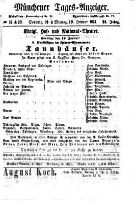 Münchener Tages-Anzeiger Sonntag 19. Januar 1873