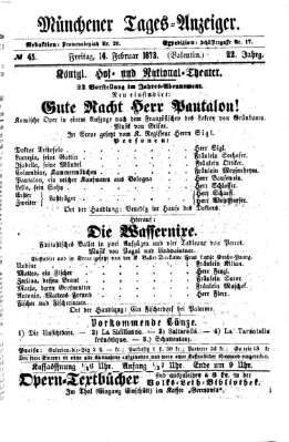 Münchener Tages-Anzeiger Freitag 14. Februar 1873