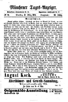 Münchener Tages-Anzeiger Samstag 15. März 1873