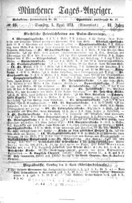 Münchener Tages-Anzeiger Samstag 5. April 1873