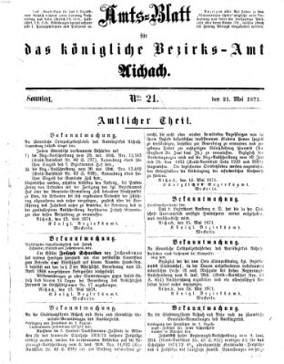 Amtsblatt für das Bezirksamt und Amtsgericht Aichach Sonntag 21. Mai 1871
