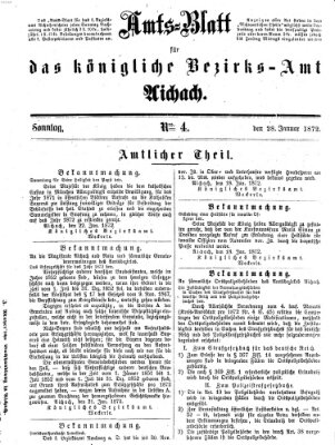 Amtsblatt für das Bezirksamt und Amtsgericht Aichach Sonntag 28. Januar 1872