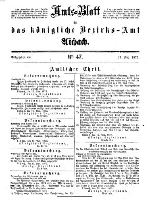 Amtsblatt für das Bezirksamt und Amtsgericht Aichach Sonntag 23. November 1873