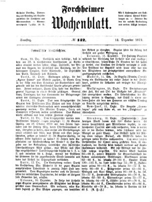 Amtsblatt für die Königlichen Bezirksämter Forchheim und Ebermannstadt sowie für die Königliche Stadt Forchheim Samstag 13. Dezember 1873
