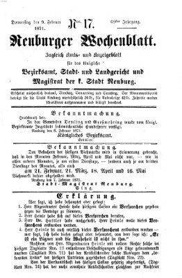 Neuburger Wochenblatt Donnerstag 9. Februar 1871