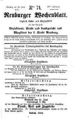 Neuburger Wochenblatt Dienstag 20. Juni 1871