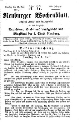 Neuburger Wochenblatt Dienstag 27. Juni 1871