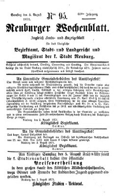 Neuburger Wochenblatt Samstag 5. August 1871