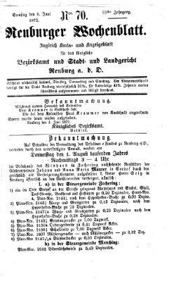 Neuburger Wochenblatt Samstag 8. Juni 1872