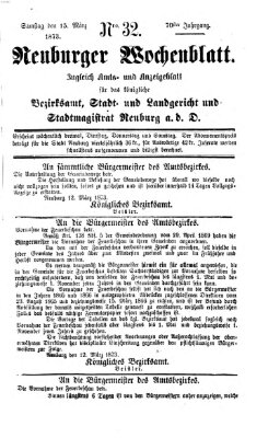 Neuburger Wochenblatt Samstag 15. März 1873