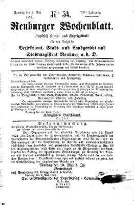Neuburger Wochenblatt Samstag 3. Mai 1873