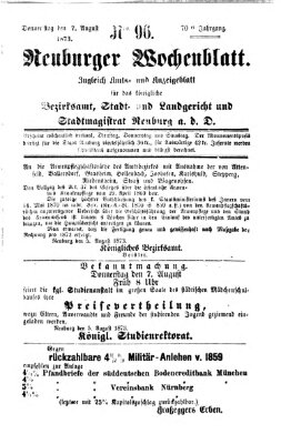 Neuburger Wochenblatt Donnerstag 7. August 1873
