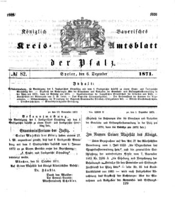 Königlich-bayerisches Kreis-Amtsblatt der Pfalz (Königlich bayerisches Amts- und Intelligenzblatt für die Pfalz) Mittwoch 6. Dezember 1871