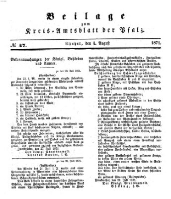 Königlich-bayerisches Kreis-Amtsblatt der Pfalz (Königlich bayerisches Amts- und Intelligenzblatt für die Pfalz) Freitag 4. August 1871