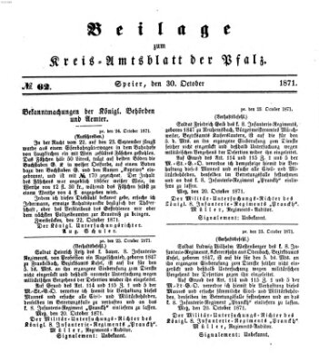 Königlich-bayerisches Kreis-Amtsblatt der Pfalz (Königlich bayerisches Amts- und Intelligenzblatt für die Pfalz) Montag 30. Oktober 1871