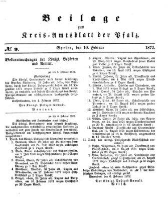 Königlich-bayerisches Kreis-Amtsblatt der Pfalz (Königlich bayerisches Amts- und Intelligenzblatt für die Pfalz) Samstag 10. Februar 1872