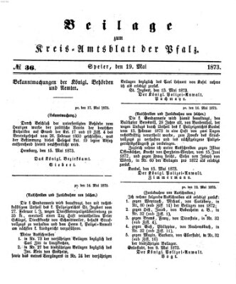 Königlich-bayerisches Kreis-Amtsblatt der Pfalz (Königlich bayerisches Amts- und Intelligenzblatt für die Pfalz) Montag 19. Mai 1873
