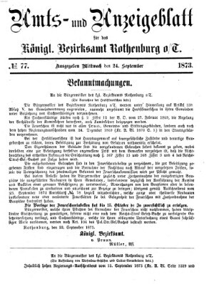 Amts- und Anzeigenblatt für das Königliche Bezirksamt Rothenburg o.T. (Amts- und Anzeigenblatt für die Stadt und das Königl. Bezirksamt Rothenburg)