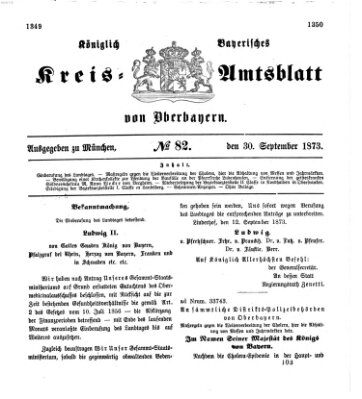 Königlich-bayerisches Kreis-Amtsblatt von Oberbayern (Münchner Intelligenzblatt) Dienstag 30. September 1873