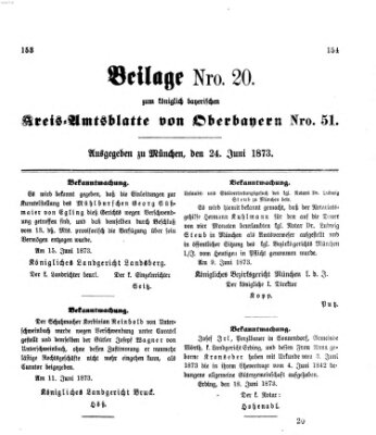 Königlich-bayerisches Kreis-Amtsblatt von Oberbayern (Münchner Intelligenzblatt) Dienstag 24. Juni 1873