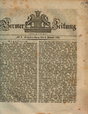 Bremer Zeitung Donnerstag 3. Januar 1839