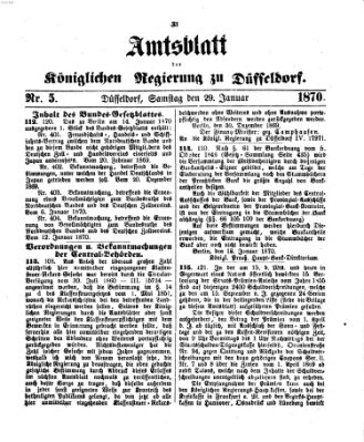 Amtsblatt für den Regierungsbezirk Düsseldorf Samstag 29. Januar 1870